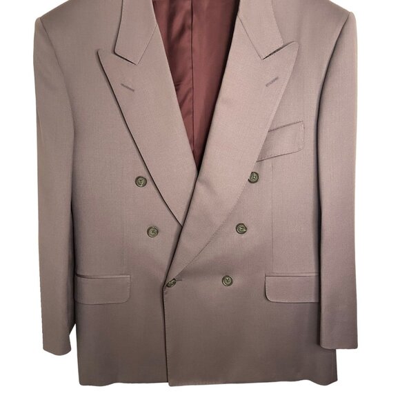 Canali purple lilac blazer coat double breasted 100% wool size EU50 US40 - Picture 7 of 8